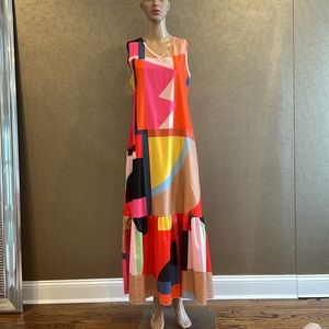 Unknown brand color block maxi dress